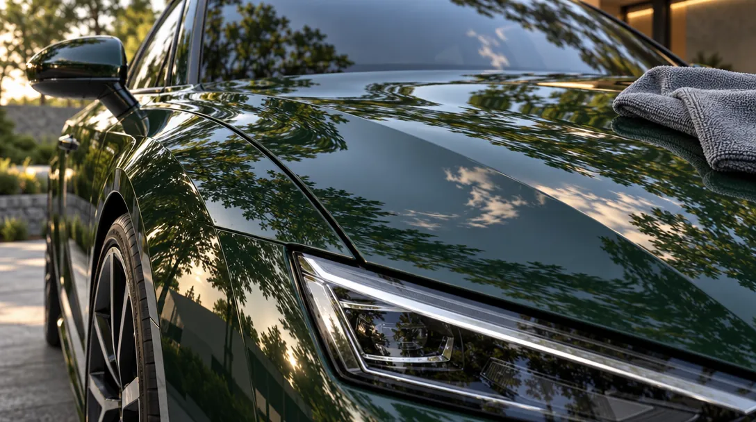 3D render of a flawless paint finish with deep reflections